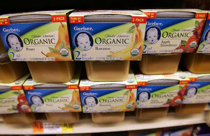 Gerber organic baby food product