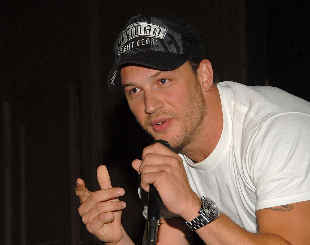 Tom Hardy speaks at an event