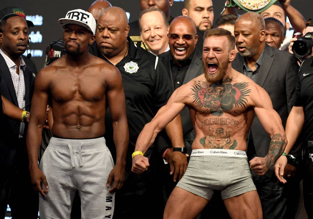 Conor McGregor Floyd Mayweather Weigh In 2017 T Mobile