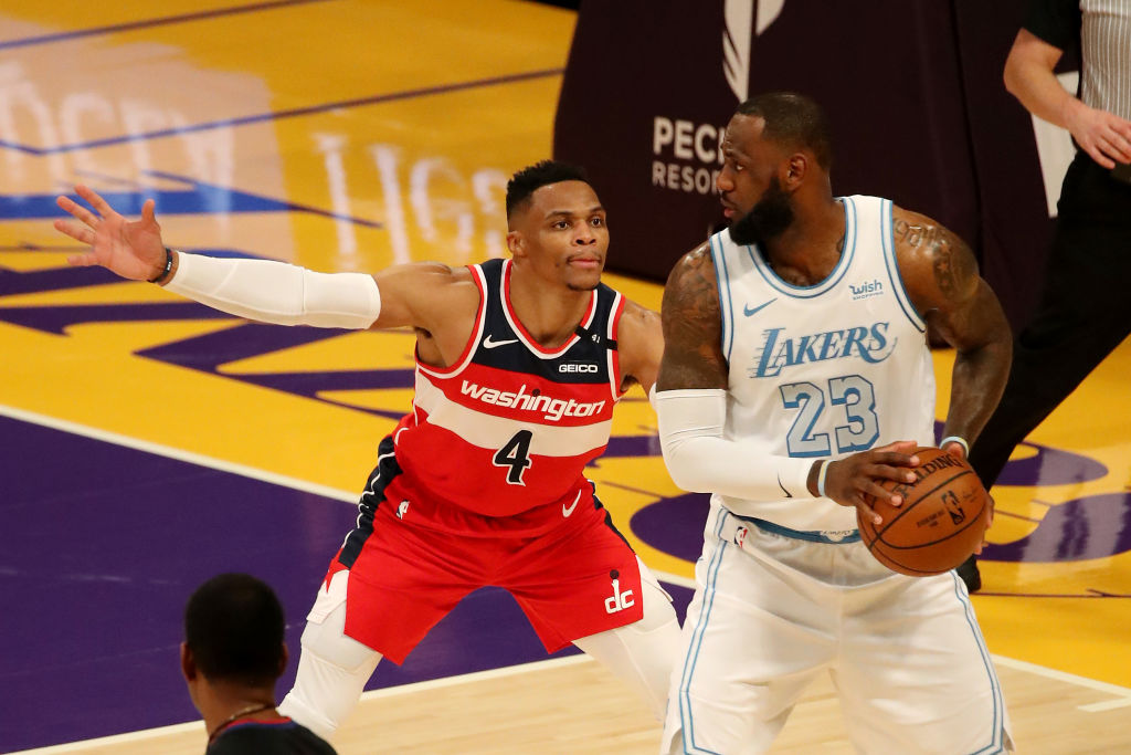 Russell Westbrook LeBron James Wizards Lakers 2021