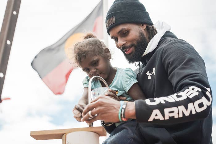 Patty Mills delivering clean water to regional Australian town
