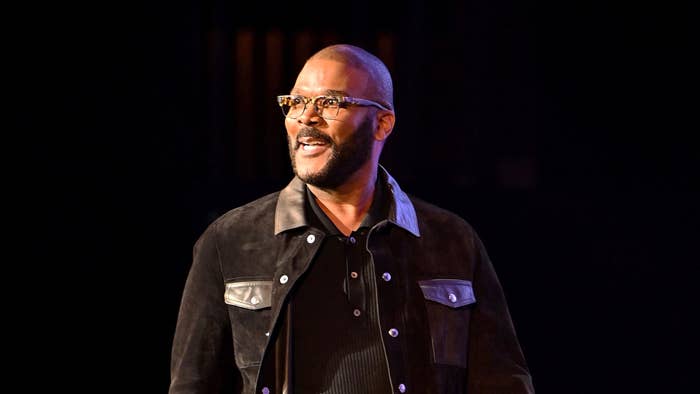 Tyler Perry speaks onstage during the Michelle Obama: The Light We Carry Tour