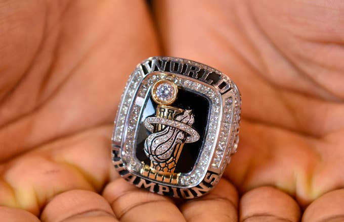 Norris Cole of the New Orleans Pelicans shows off his Championship Ring