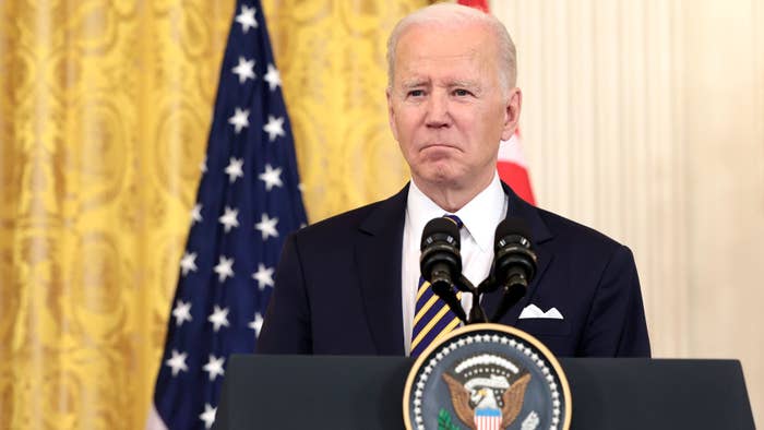 Joe Biden speaks in March of 2022