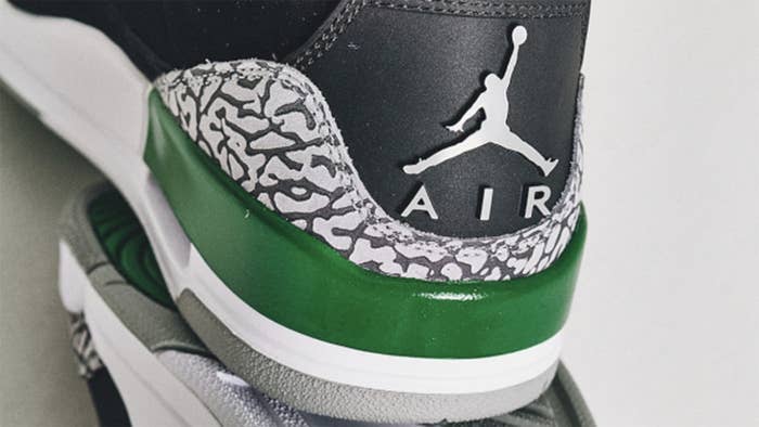 Pine Green Air Jordans being sold at JD Sports.