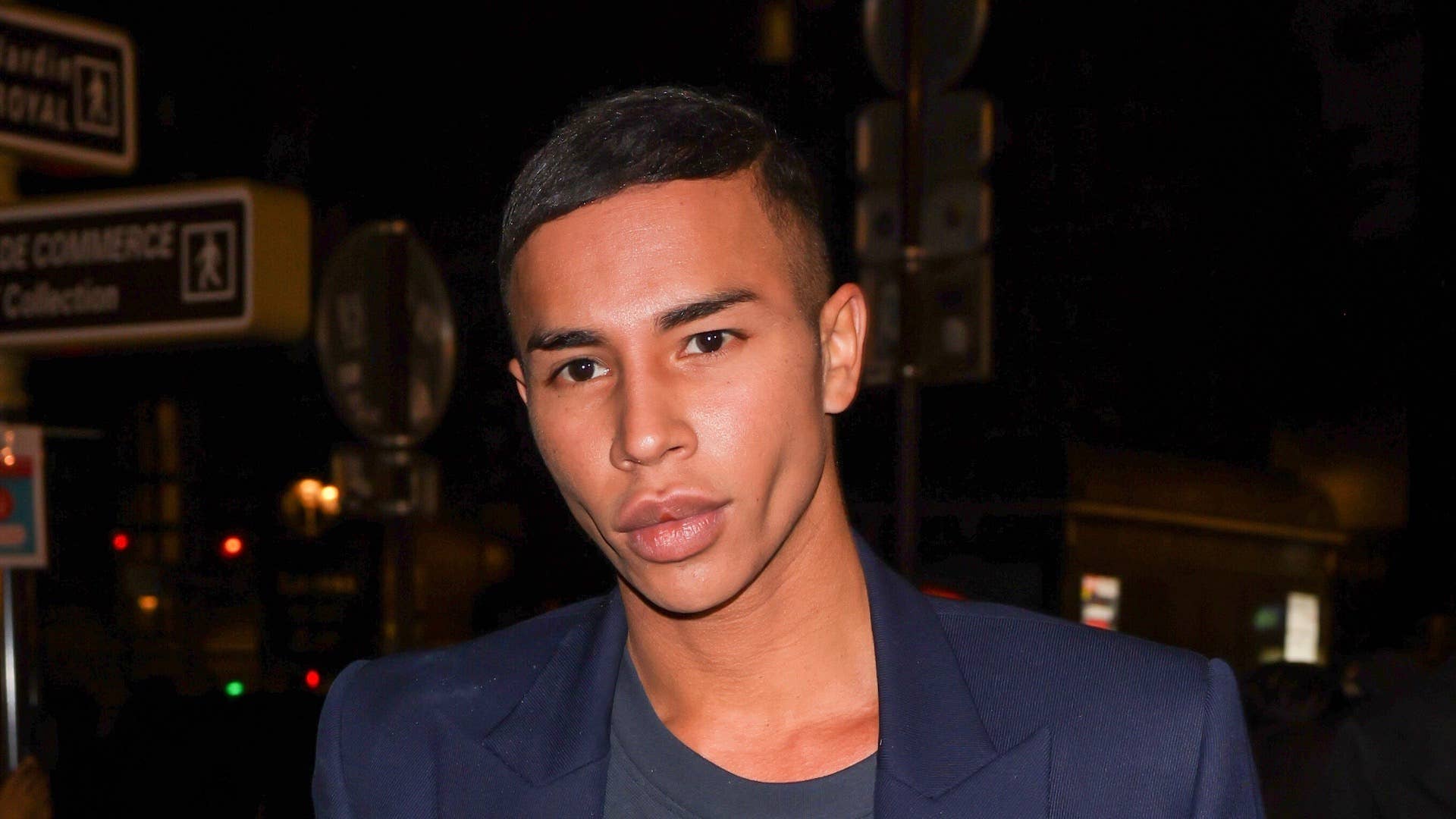 Fashion designer Olivier Rousteing attends the Isabel Marant show.