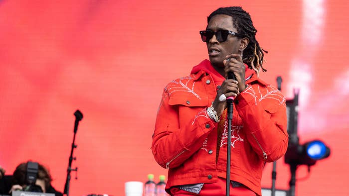 Young Thug performs on stage during Wireless Festival 2019.