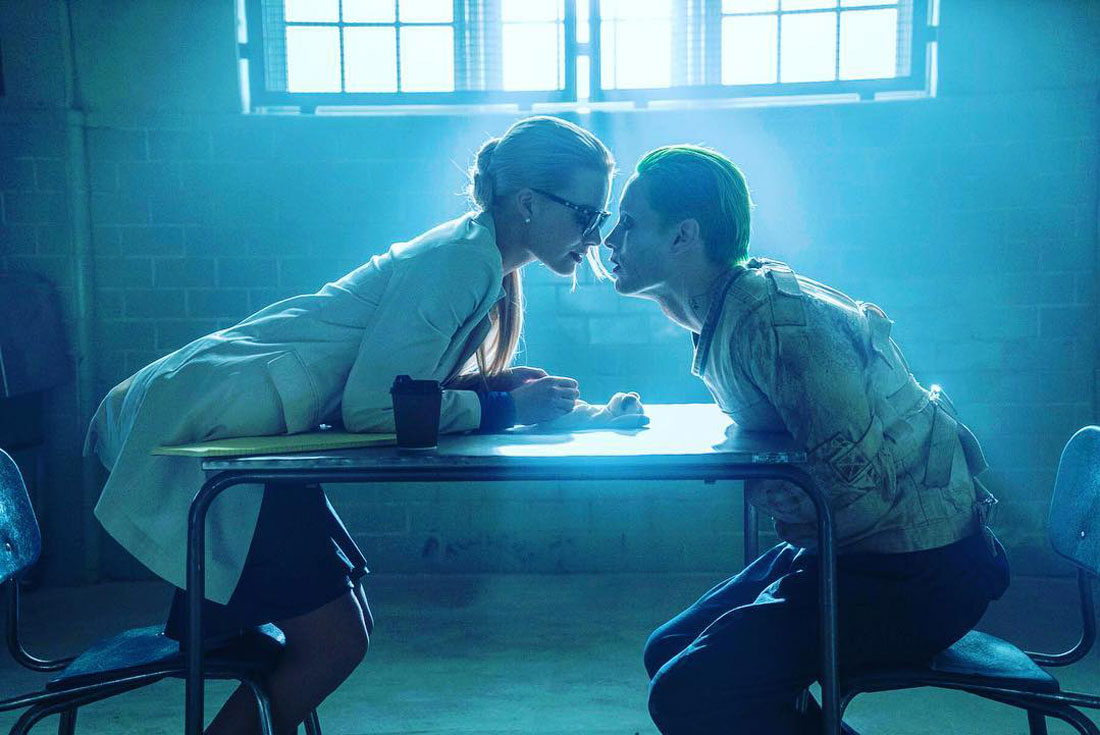 Margot Robbie and Jared Leto as Harley Quinn and The Joker