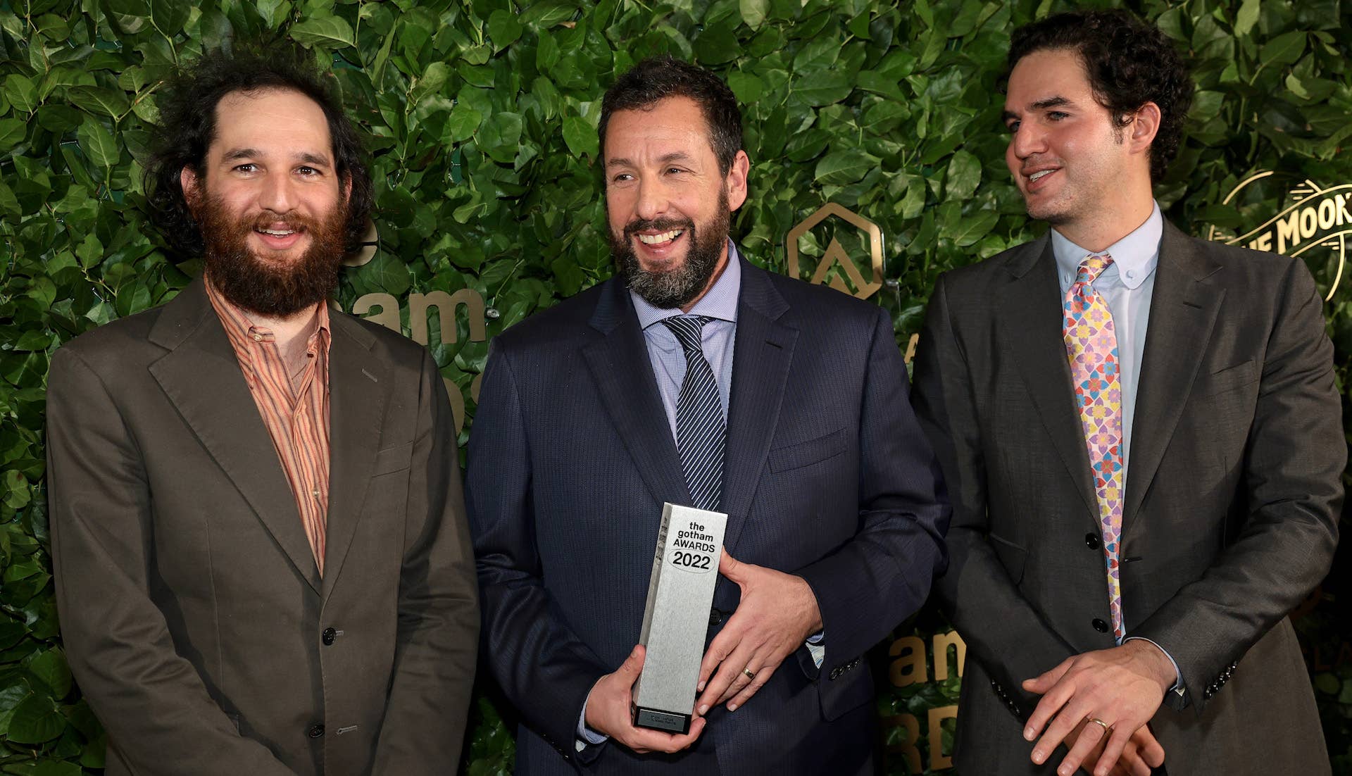 Adam Sandler and the Safdie Brothers on the red carpet