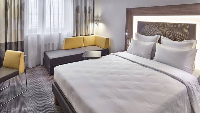 Stock picture of a hotel room