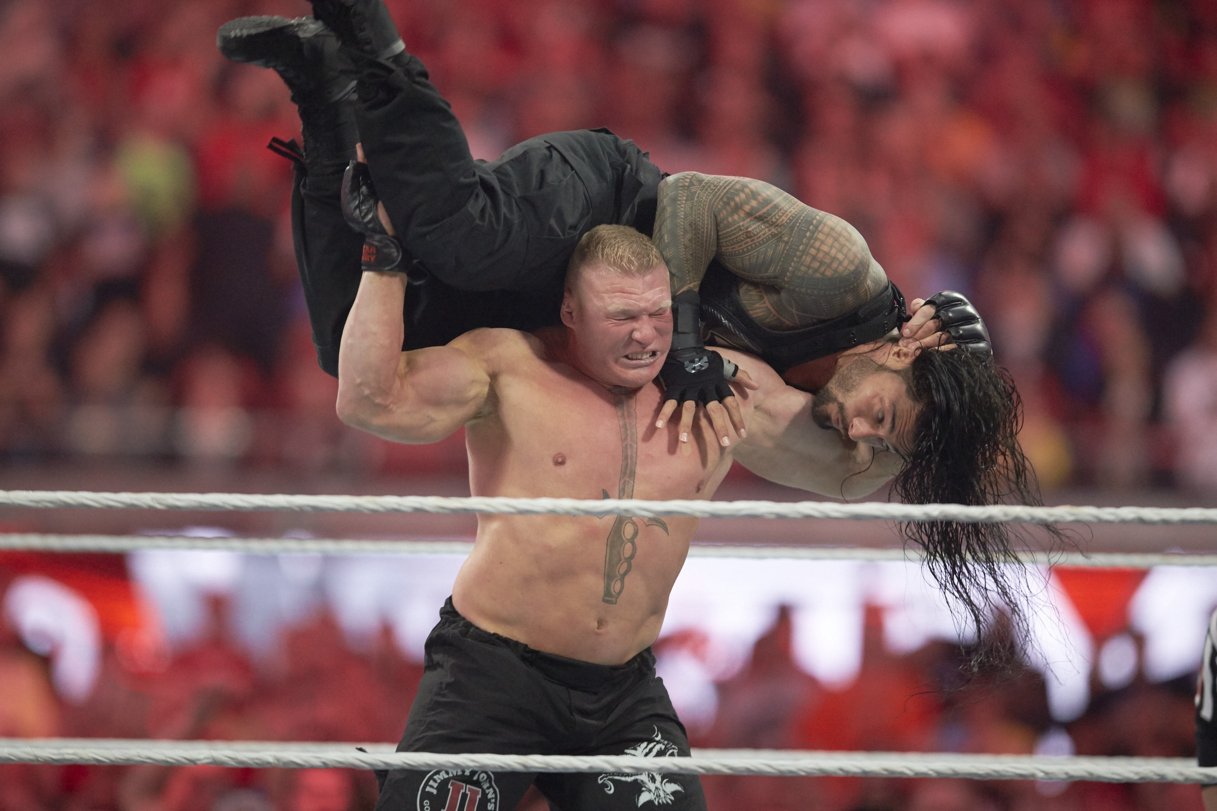 Lesnar Reigns WrestleMania 31 Getty