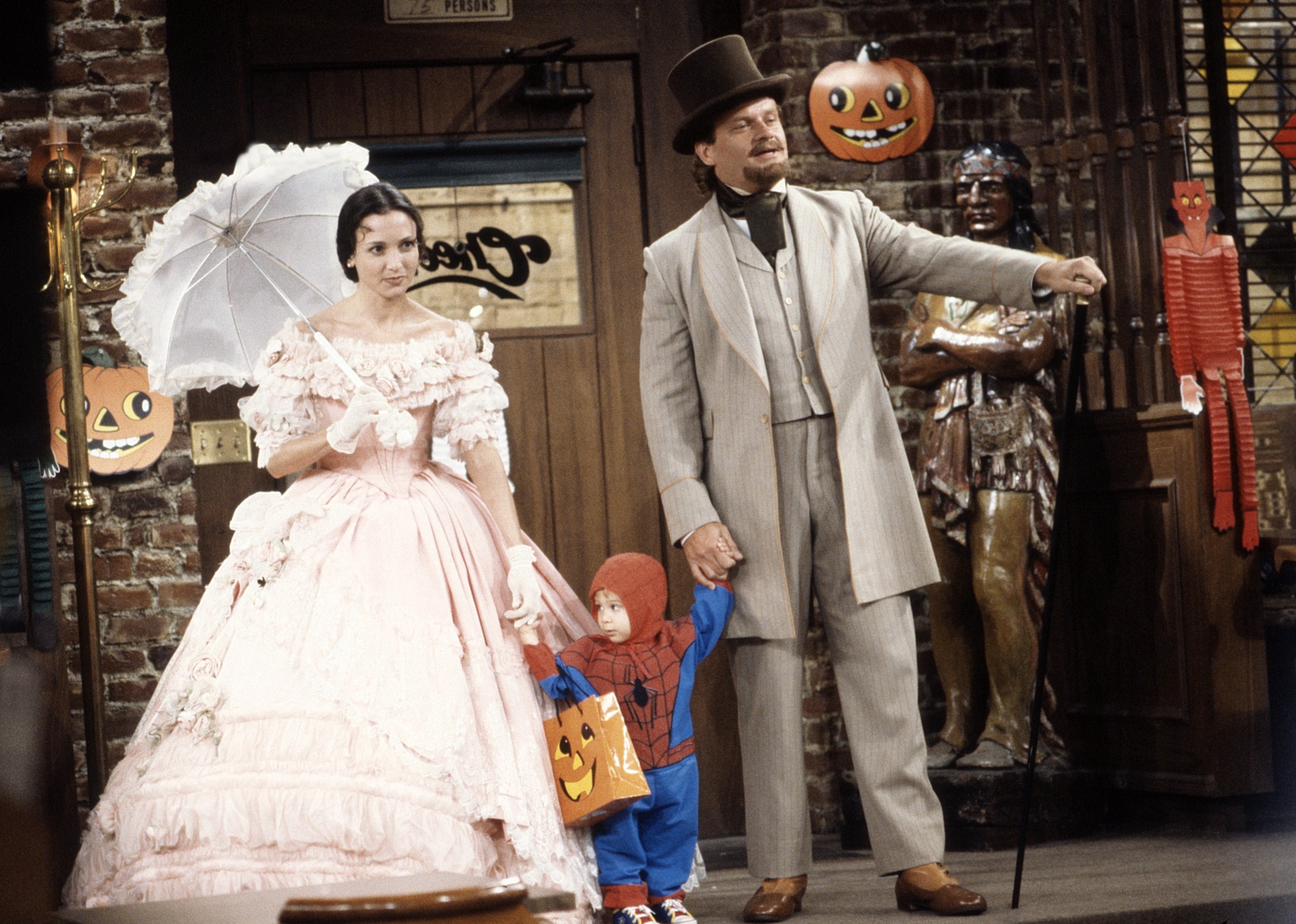 two characters on the set of cheers.