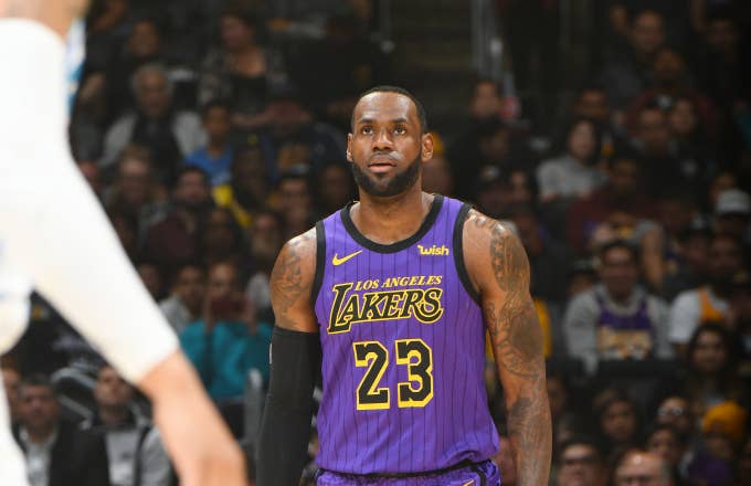 LeBron James #23 of the Los Angeles Lakers is seen during the game
