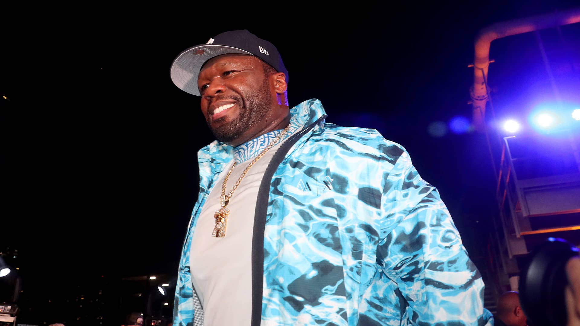 Curtis "50 Cent" Jackson III performs during the Celia Cruz and Skott Marsi NFT launch