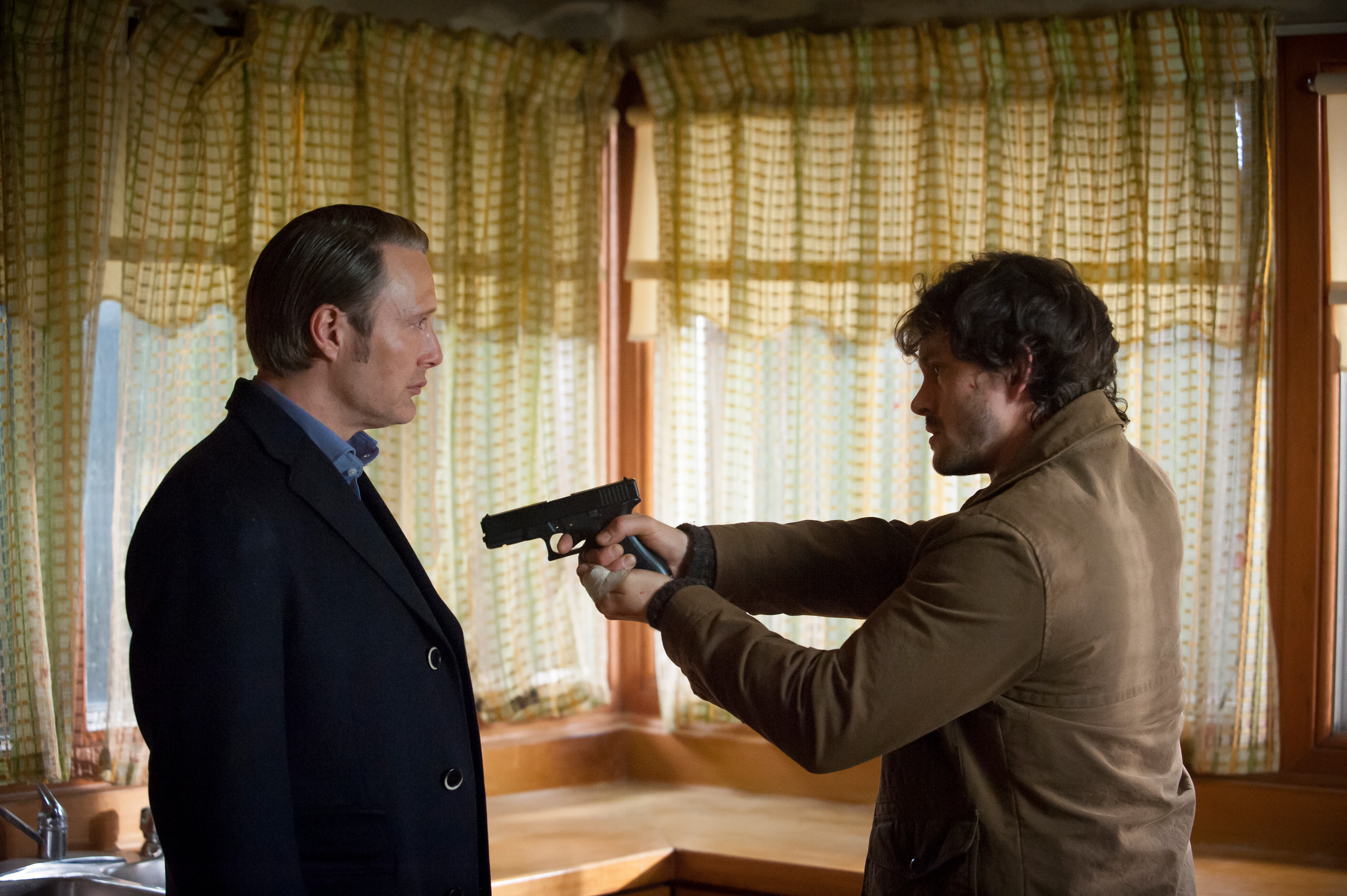 Two main characters in the show hannibal.