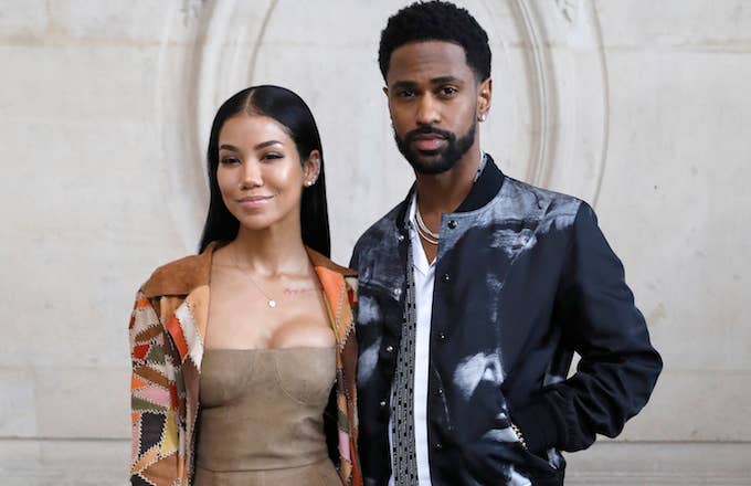 Jhene Aiko and Big Sean poses for a photocall prior to the Christian Dior&#x27;s fashion show