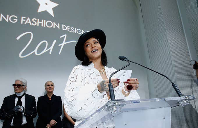 Singer Rihanna presents the 'Young Fashion Designer' : LVMH Prize