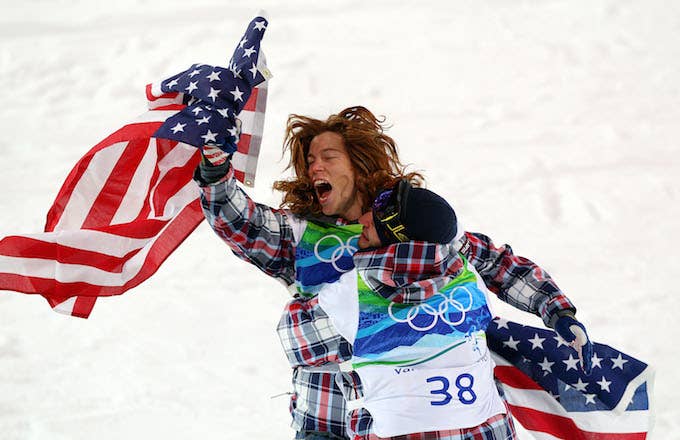 Shaun White after winning gold at 2010 Olympics.