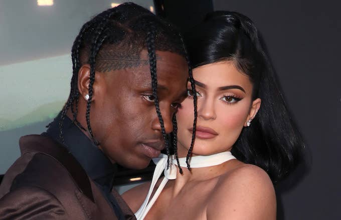 Travis Scott and Kylie Jenner attend Netflix premiere.