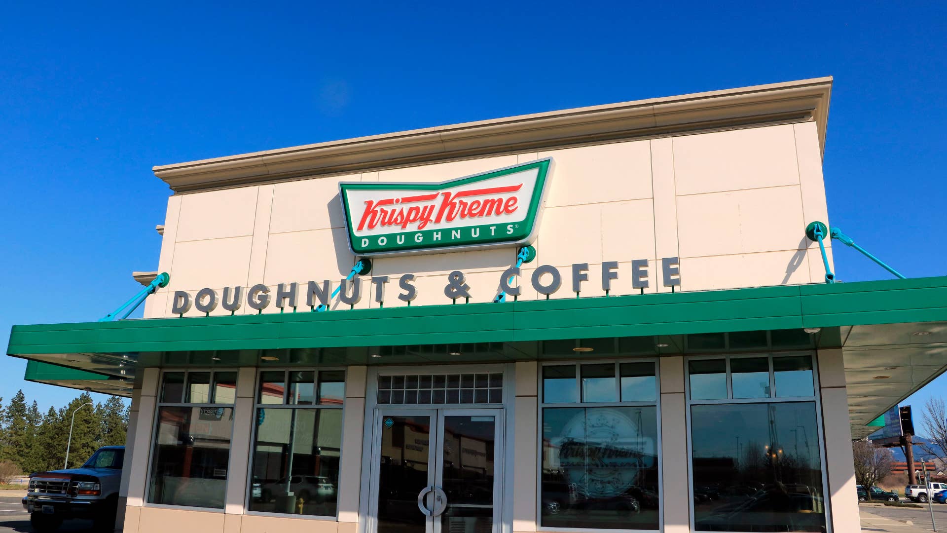 Krispy Kreme storefront is pictured