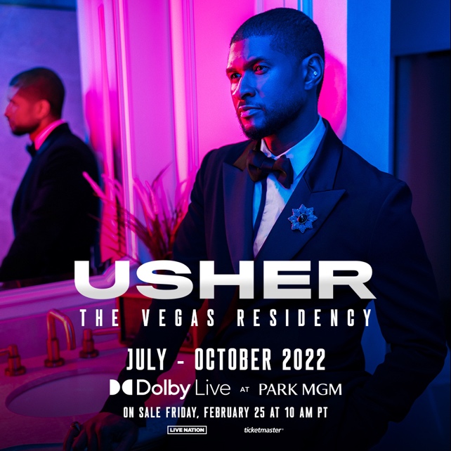 Usher is seen in a Vegas show flyer