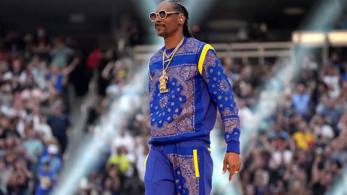 Snoop Dogg performs onstage during the Pepsi Super Bowl LVI Halftime Show