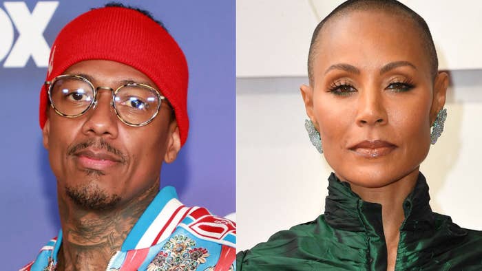 Split image of Nick Cannon and Jada Pinkett Smith