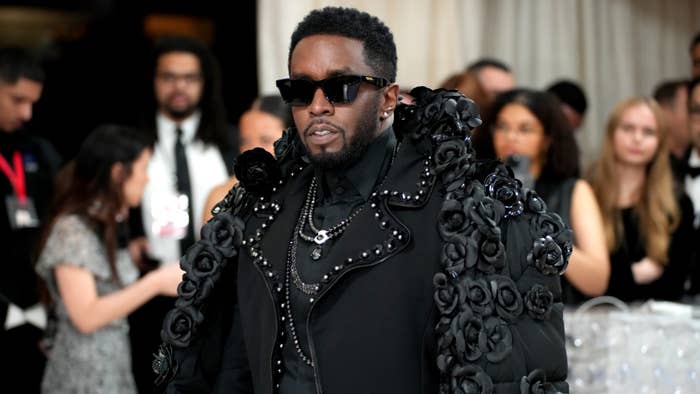 diddy is seen on carpet at met gala