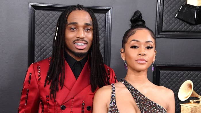 Quavo and Saweetie attend the 62nd Annual GRAMMY Awards at Staples Center