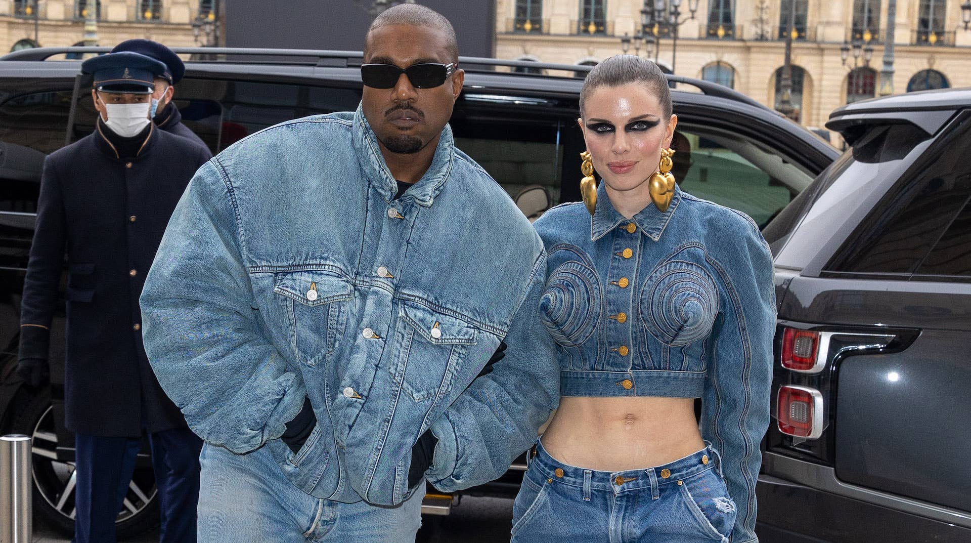 Kanye West and Julia Fox attend Paris Fashion Week