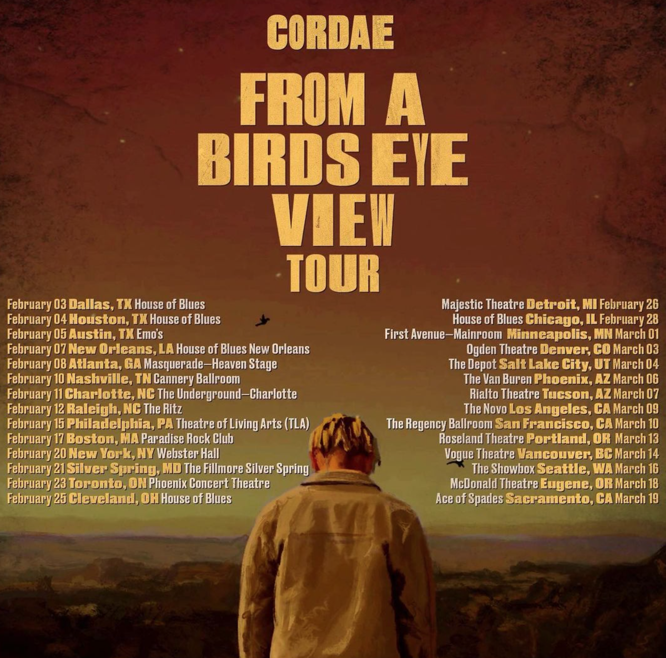 A poster for the Cordae tour is pictured