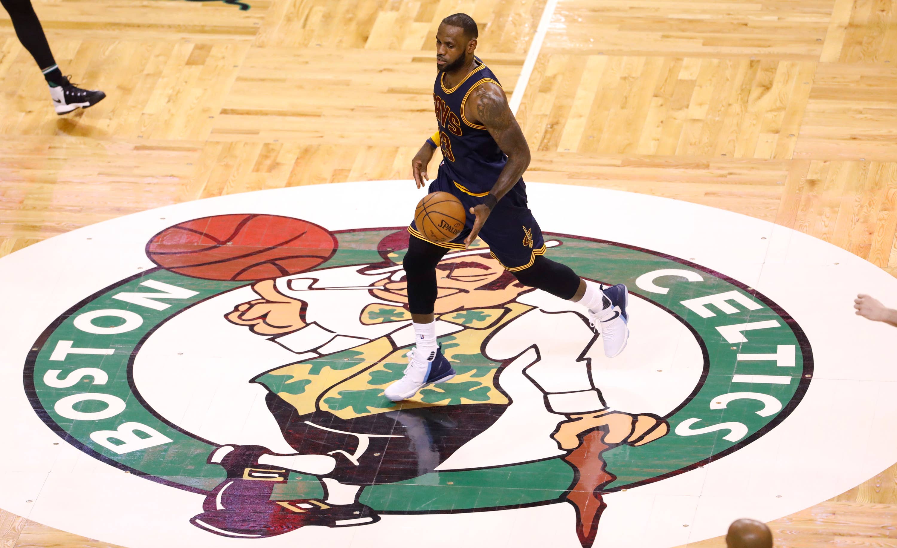 LeBron James Boston Celtics Logo TD Garden 2017