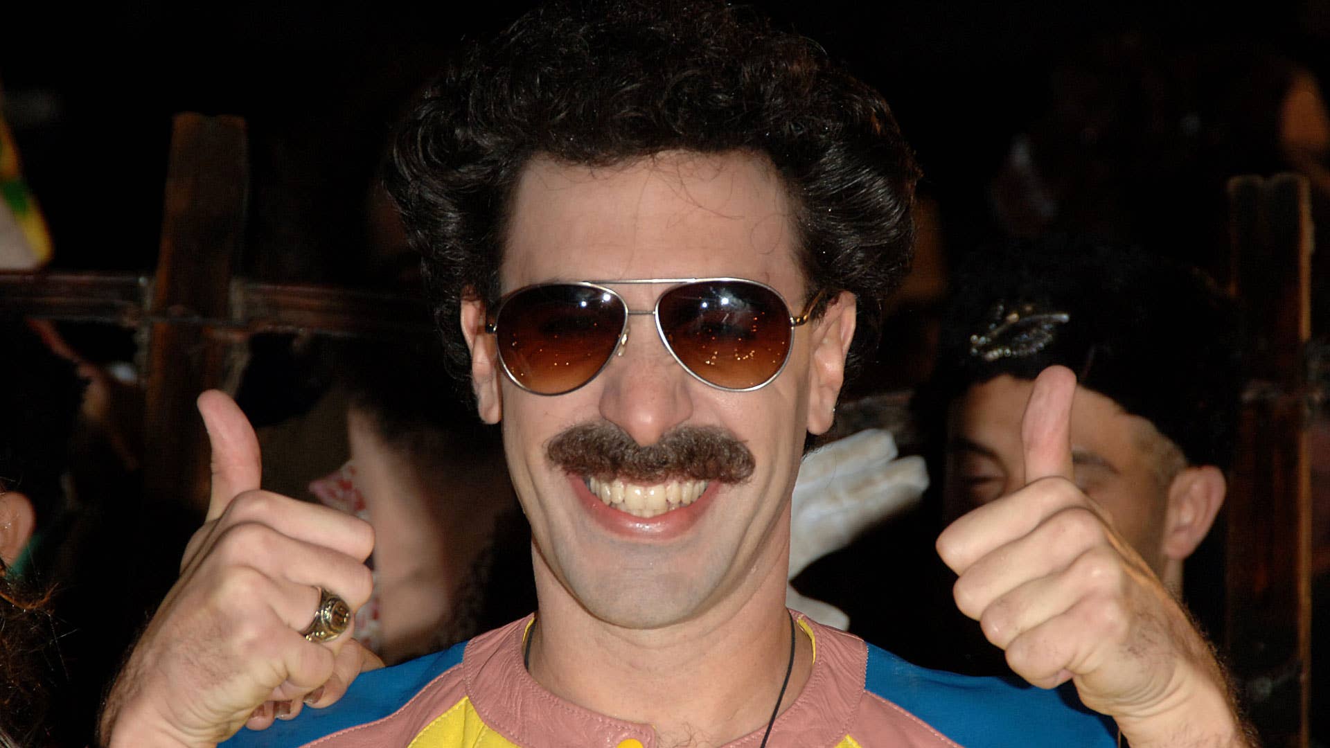 Sacha Baron Cohen as 'Borat' on the red carpet.