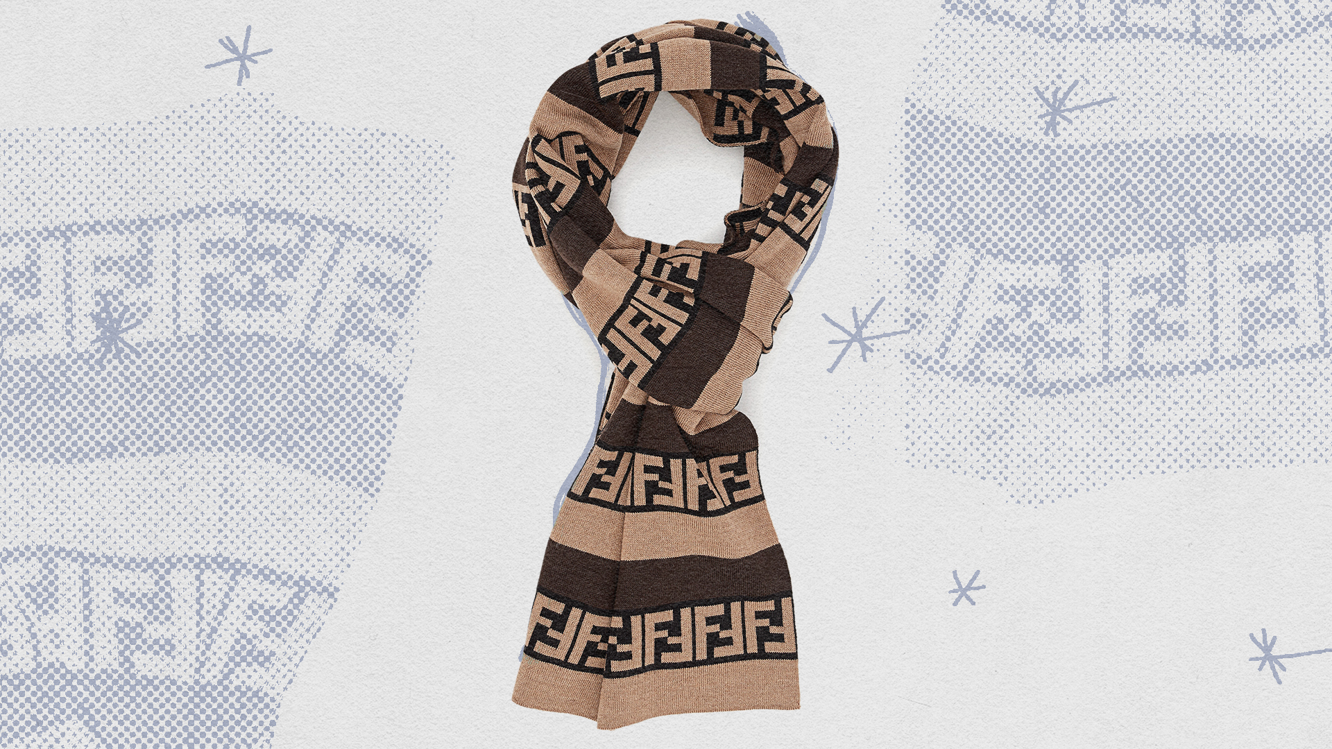 Fendi Men&#x27;s FF Striped Wool Scarf at Neiman Marcus Affirm Holiday Gift Guide
