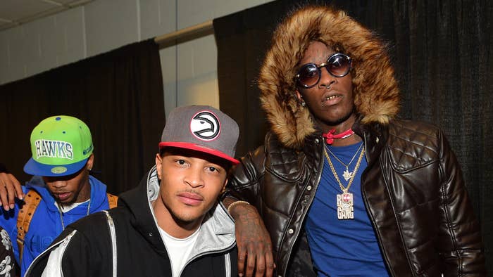 T.I. and Young Thug backstage at Philips Arena