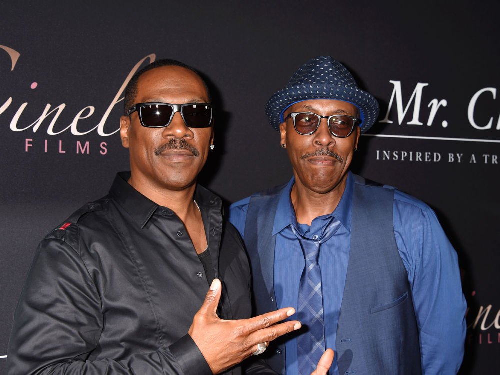 Eddie Murphy and Arsenio Hall arrive at the premiere of Cinelou Releasing&#x27;s &#x27;Mr. Church&#x27;
