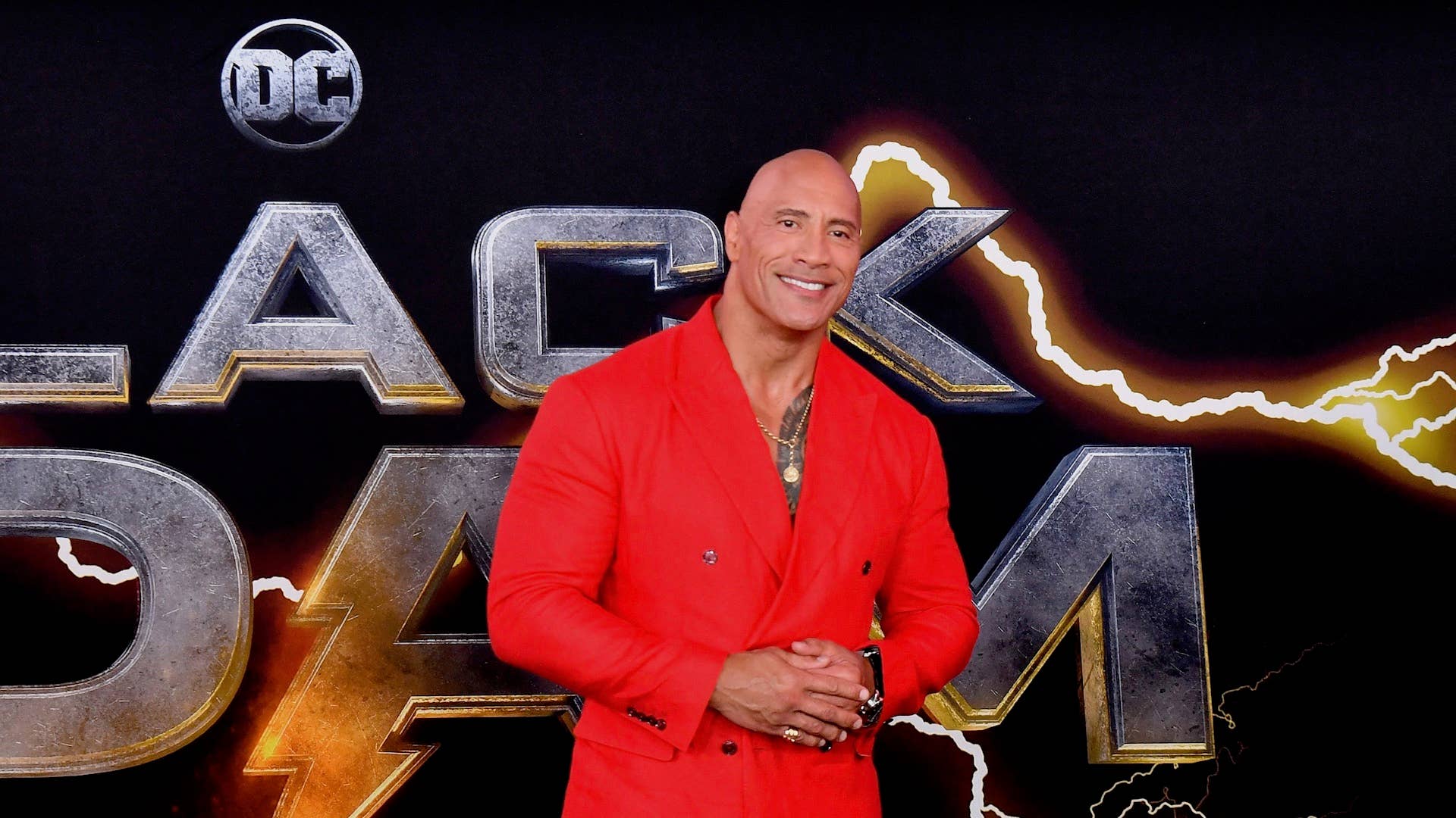 Dwayne Johnson arrives for the premiere of "Black Adam" at Time Square in New York City
