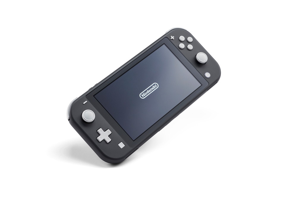 A 2019 Nintendo Switch Lite handheld video games console with a Gray finish