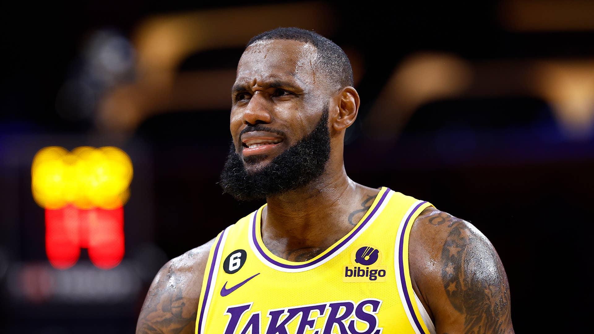 LeBron James #6 of the Los Angeles Lakers at Crypto.com Arena on October 20, 2022