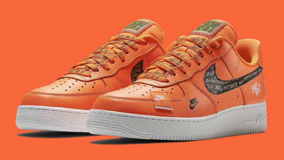 Nike Air Force 1 Low Just Do It Orange Release Date AR7719 800 Pair