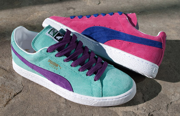 Purple and blue clearance puma suedes