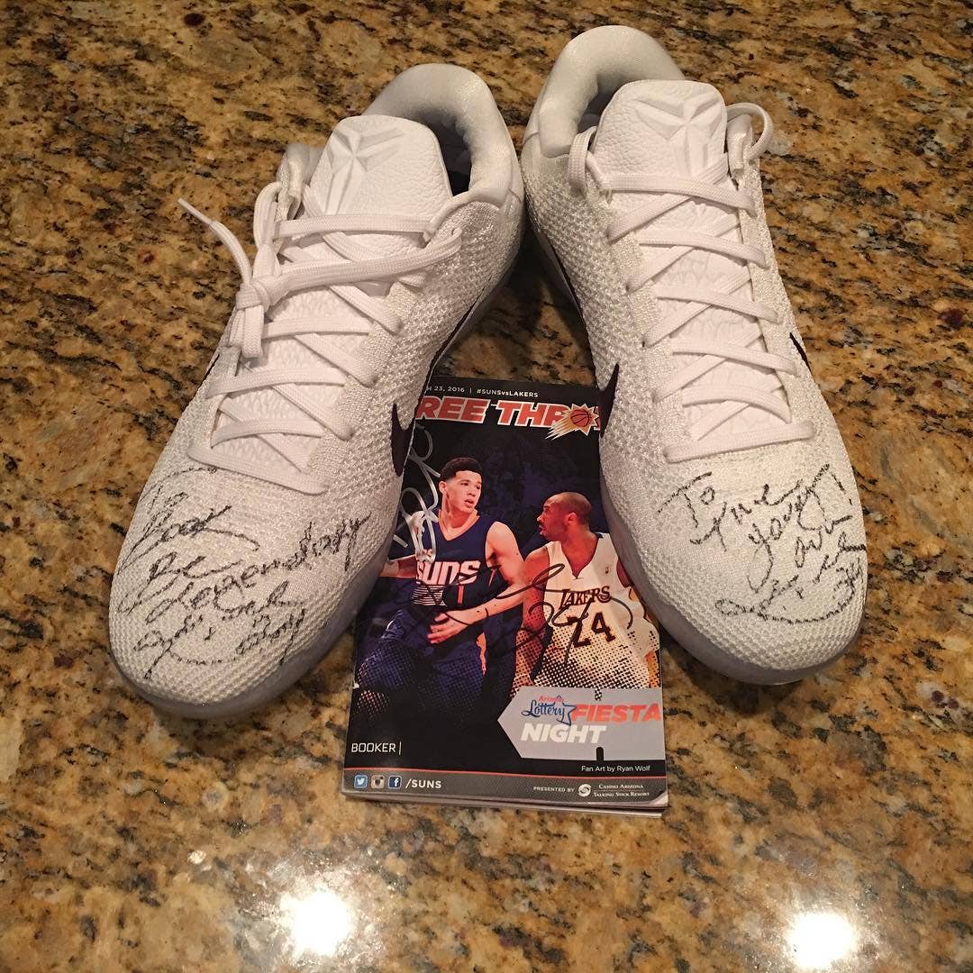 Kobe Bryant Gifts Signed Sneakers to Devin Booker