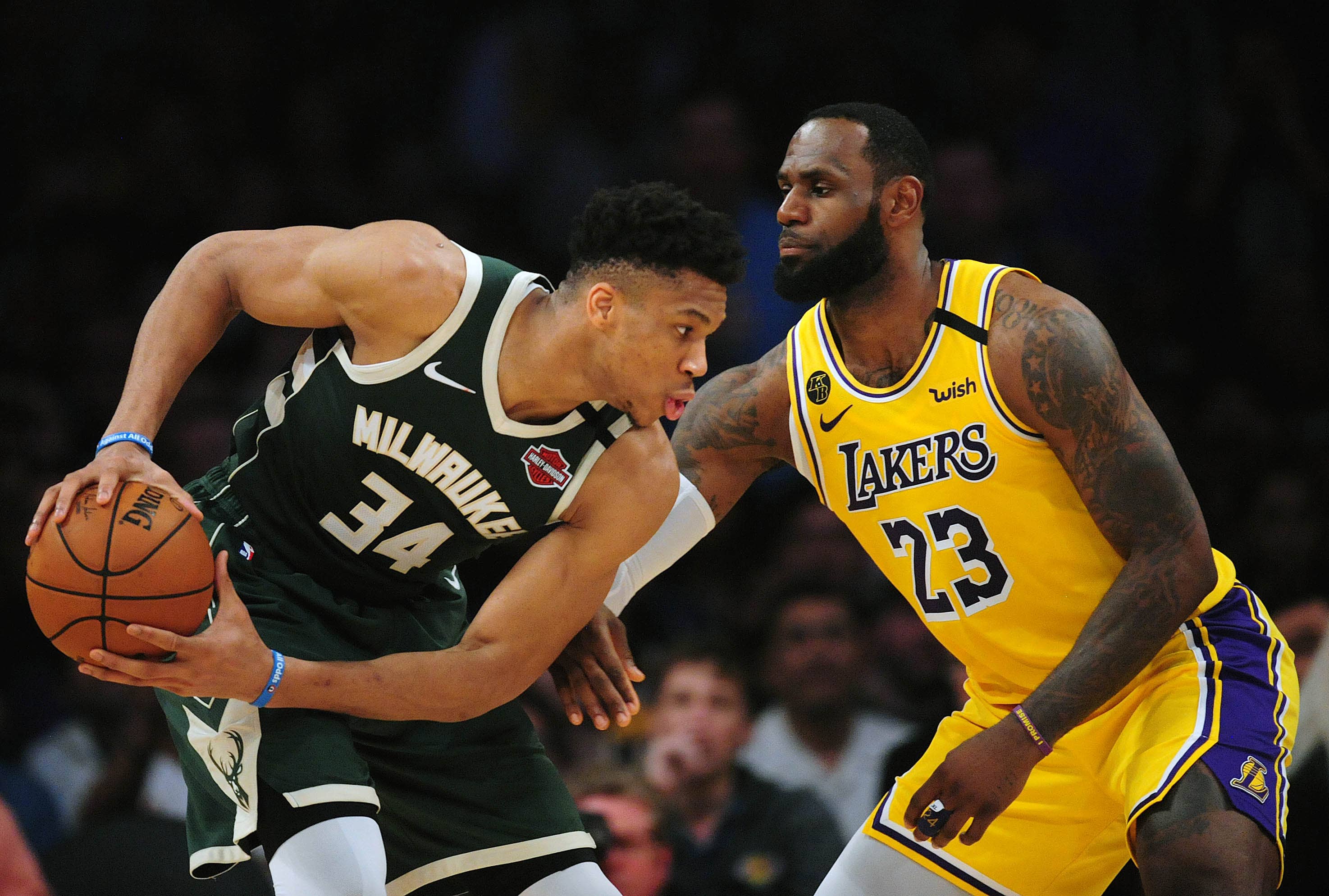 Giannis Antetokounmpo LeBron James Los Angeles Bucks Lakers 2020