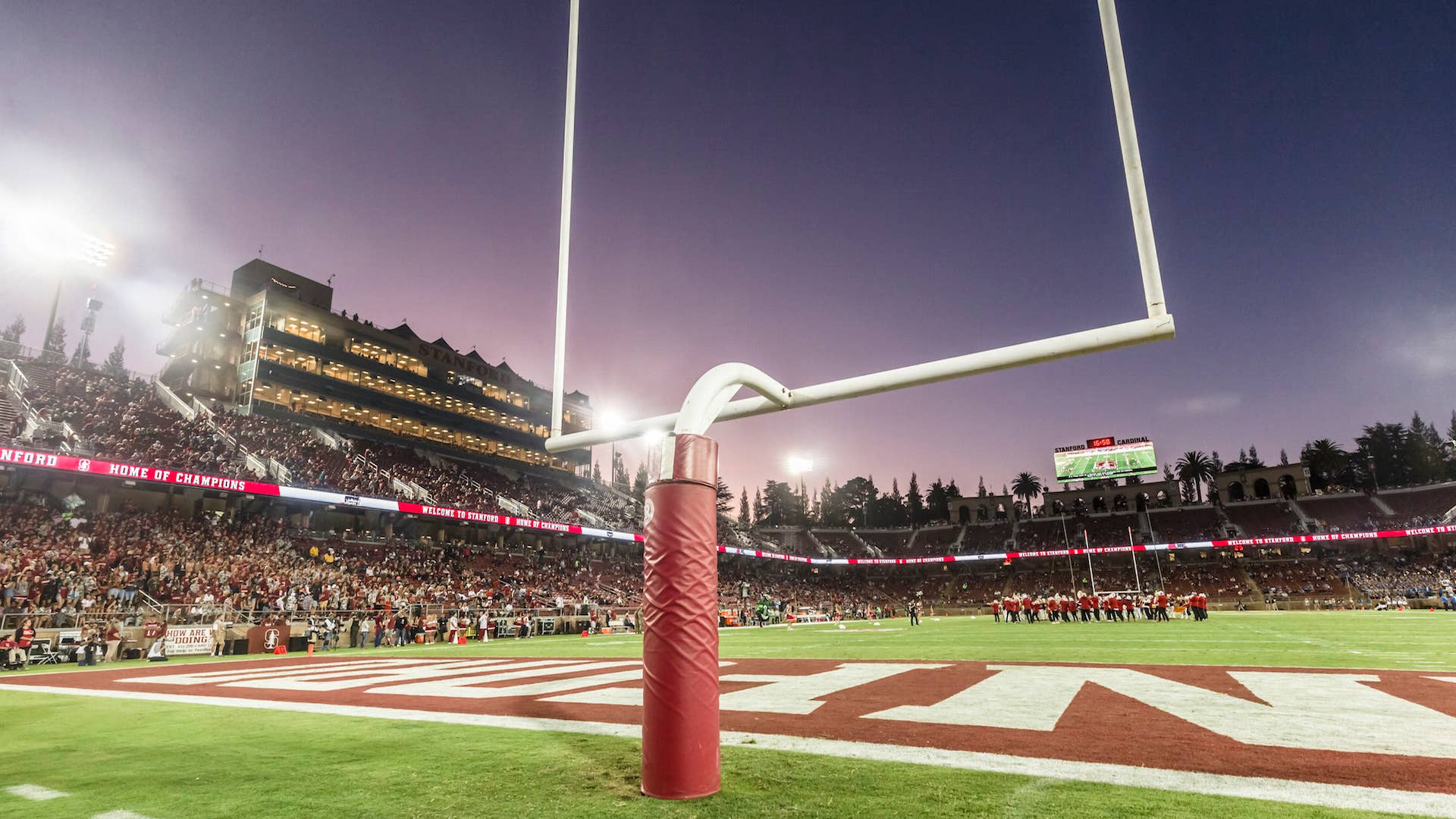 A general view of Stanford Stadium and goal