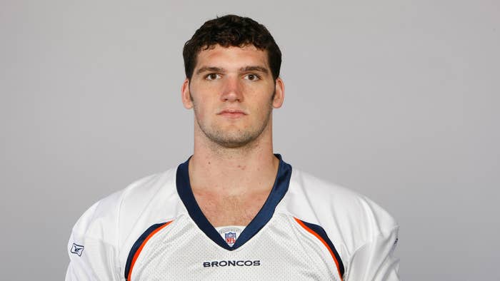 In this photo provided by the NFL, Paul Duncan of the Denver Broncos