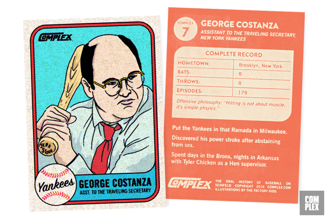 George Costanza Oral History of Baseball on Seinfeld Version 2 Baseball Card