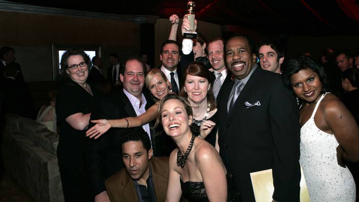 The cast of &#x27;The Office&#x27; at a 2006 Golden Globes after party.