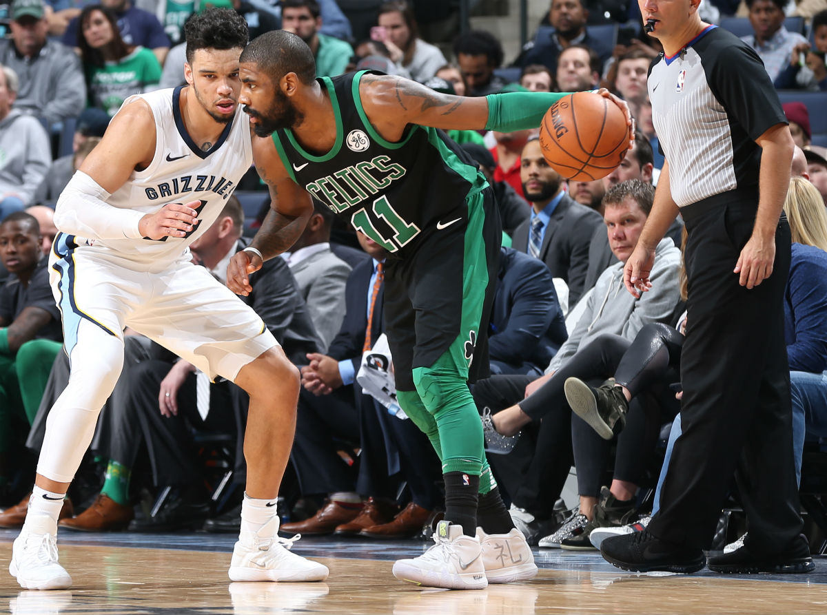 SoleWatch Kyrie Irving Wears Two New Kyrie 4 Colorways Against