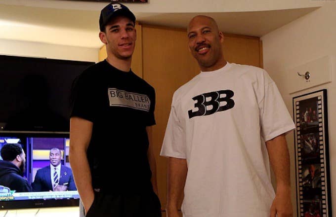 Lonzo and LaVar Ball before their &#x27;Undisputed&#x27; appearance.