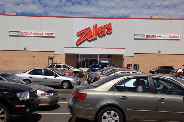 Parking lot of Zellers store